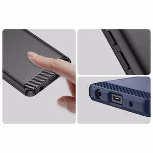 Carbon Case case for Xiaomi Redmi A1+ flexible silicone carbon cover black