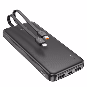 Powerbank Hoco 10000 mAh 2A with built-in cables USB C + Lightning J118 must