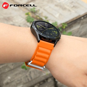 Strap to Samsung Galaxy Watch Forcell F-Design FS05 polyester fiber buckle 22 mm orange