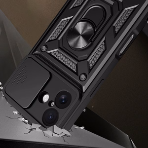 Hybrid Armor Camshield iPhone 17 Ümbris with Stand and Camera Cover - Must