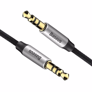 Baseus Yiven 3,5 mm mini jack AUX audiokaabel, 1 m, must/hõbe