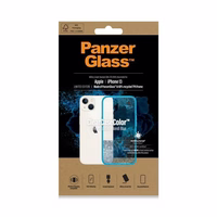 PanzerGlass ClearCase antibacterial ümbris with Military Grade certificate jaoks iPhone 13 / 14 / 15 - läbipaistev sinine