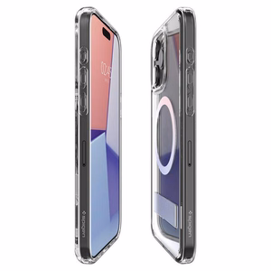 Spigen Ultra Hybrid S MagSafe Ümbris with Stand jaoks iPhone 15 Pro - läbipaistev