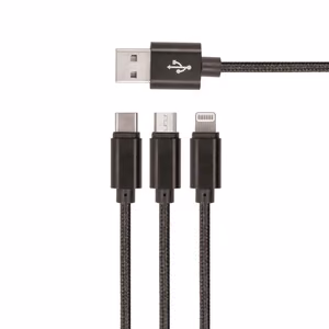 Setty 3in1 kaabel USB - Lightning + USB-C + microUSB 1,0 m 2A KN3W1-01 must