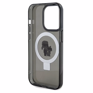 Karl Lagerfeld Ring Stand Karl&Choupette MagSafe ümbris jaoks iPhone 13 Pro Max - must