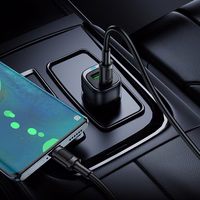 Car laadija Borofone BZ34B 38W USB-C/USB-A + USB-C to USB-C kaabel 1.0m must