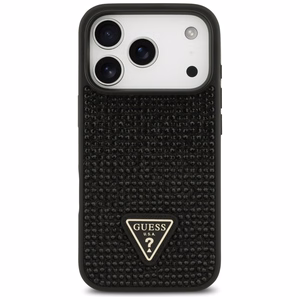Guess Rhinestone Triangle Logo чехол для iPhone 17 Pro - черный