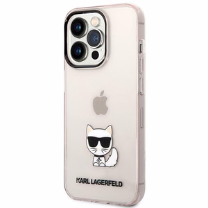 Karl Lagerfeld Choupette Body ümbris iPhone 14 Pro Max roosa