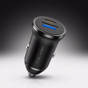 Blavec Автомобильное зарядное устройство BS-01B-C Road — USB + Type C — QC 3.0 18W PD 20W с кабелем Type C — Type C (CCBS01BCR-UCB) чёрный
