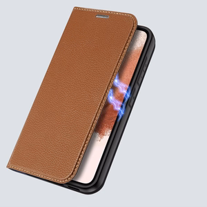 Dux Ducis Skin X2 чехол Samsung Galaxy S23+ флип-чехол кошелёк подставка коричневый