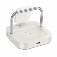 Wireles laadija Hoco 3in1 3A 5W compatible with Apple Watch CQ16A milky valge
