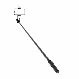 Selfipulk WC12YDS 1.3m alumiiniumisulamist teleskoopstatiiv kahe lambiga ja telefonihoidikuga - must
