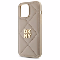DKNY Quilted Stack Logo iPhone 14 Pro Max Ümbris - Beige