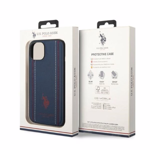 US Polo USHCP14MPFAV iPhone 14 Plus 6.7" navy/tumesinine Leather Stitch