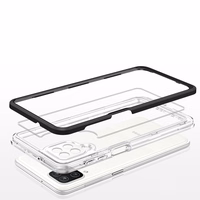 Läbipaistev 3in1 ümbris Samsung Galaxy A22 4G Frame Gel Cover Must