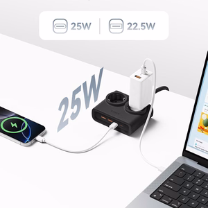 Orico PDC25 25W 6in1 Power Strip 2x AC + 2x USB-A + 2x USB-C - Black