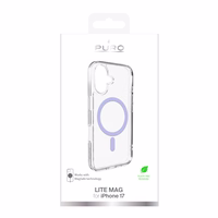 Puro Lite Mag TPU+PC Ümbris Compatible with MagSafe jaoks iPhone 17 - Läbipaistev with Roosa Ring