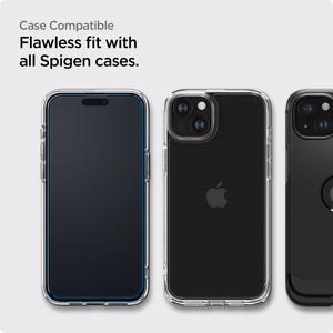 Spigen ALM Glass FC Karastatud klaas jaoks iPhone 15 Plus - must 2 pcs.