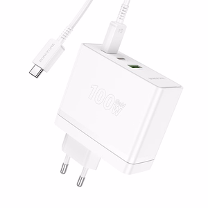 Borofone Wall Laadija BN11 Imperial - USB + 2xType C - QC 3.0 PD 100W with Type C to Type C Kaabel valge
