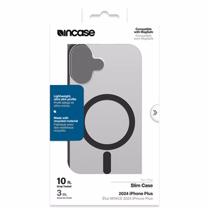 Incase Slim Case MagSafe'i toega ümbris iPhone 16 Plusile, must ja poolläbipaistev
