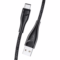 USAMS Kaabel punutud U41 USB-C 1m 2A must SJ392USB01 (US-SJ392) kiirlaadimine