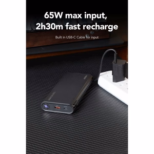 Powerbank Veger TCE130 (W2503) PD 130W 25000 mAh with built-in Type C cables / Lightning black