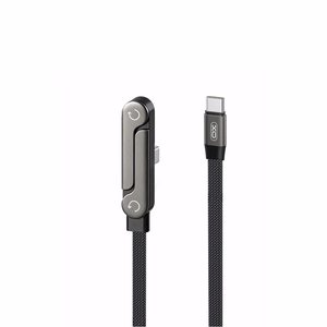 XO NB-Q311 PD USB-C–USB-C kaabel, 1,5m, 240W, must, lame, alusega