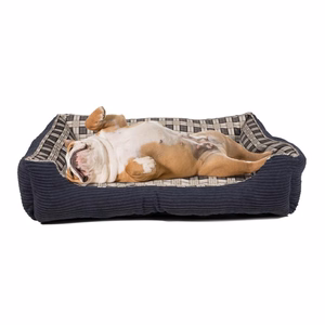 Soft sofa-style dog bed, 75 × 58 × 19 cm, size L, Navy Blue