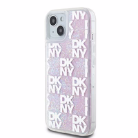 DKNY Liquid Glitter Multilogo ümbris jaoks iPhone 15 / 14 / 13 - roosa