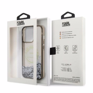 Karl Lagerfeld Liquid Glitter RSG ümbris jaoks iPhone 14 Pro Max - must