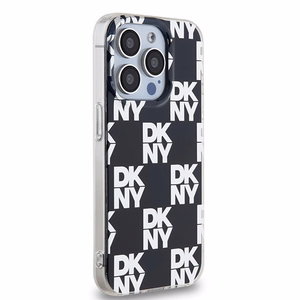 DKNY IML Checkered Mono Pattern ümbris jaoks iPhone 15 Pro Max - must