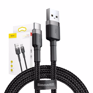 Baseus Cafule USB-C kaabel 2A, 2 m, hall/must (CATKLF-CG1)