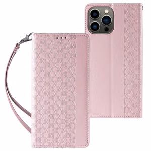Magnet Strap Case для Samsung Galaxy S23+ флип-кошелёк мини-ремешок подставка розовый