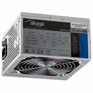 Akyga AK-B1-500 toiteplokk 500 W 20+4 pin ATX ATX hall