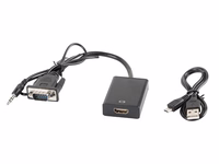 Lanberg AD-0021-BK video adapteri kaabel 0.2 m HDMI Type A VGA (D-Sub) must