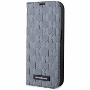 Karl Lagerfeld KLBKP14LSAKLHPG iPhone 14 Pro 6.1" bookcase hõbedane/hõbedane Saffiano Monogram