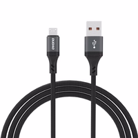 Dudao L3SM USB-A - MicroUSB 3A 1.2m Braided Kaabel - must