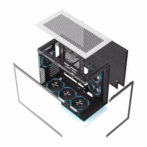 DarkFlash F1 ATX-arvutikorpus 6 ventilaatoriga, valge