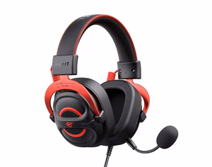 Havit H2002E Pro kõrvaklapid juhtmega peavõruga mängu mustad, punased