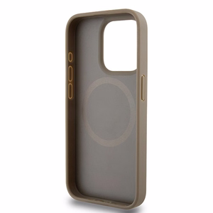 DKNY Leather Printed Pattern Metal Logo MagSafe Ümbris jaoks iPhone 15 Pro Max - Brown