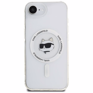 Karl Lagerfeld IML Metal Choupette Head MagSafe iPhone 16e Ümbris - Valge