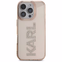 Karl Lagerfeld IML Rhinestones Logo iPhone 16 Pro Ümbris - Roosa