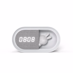 Alarm clock with LED Bunny night light PURE FNL-05 INGRID valge long Forever Light