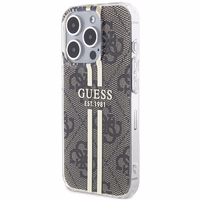 Guess IML 4G kuldne Stripe ümbris jaoks iPhone 15 Pro - brown