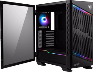 MSI MPG VELOX 100P AIRFLOW kesktorni mänguarvuti korpus, must, 3× 120 mm ventilaator + 1× 120 mm ARGB ventilaator, ARGB riba, USB Type-C, karastatud klaas, E-ATX/ATX/mATX/mini-ITX