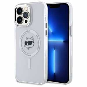 Karl Lagerfeld IML Metal Choupette Head MagSafe Ümbris jaoks iPhone 14 Pro Max - valge