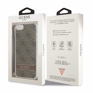 Guess GUOHCI8H4STW iPhone SE 2022 / SE 2020 / 7/ 8 pruun/pruun hardcase 4G Print Strap