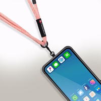 FORCELL F-DESIGN S10X165 crossbody phone lanyard with adjustable length (max 82,5cm in the loop) roosa valge