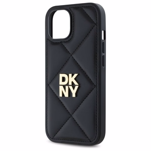 DKNY Quilted Stack Logo iPhone 14 Ümbris - Must