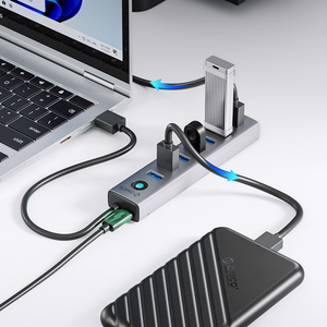Orico CL7U-U3 jaotur 7x USB-A 3.0 + USB-C 5V/3A 1m - hall